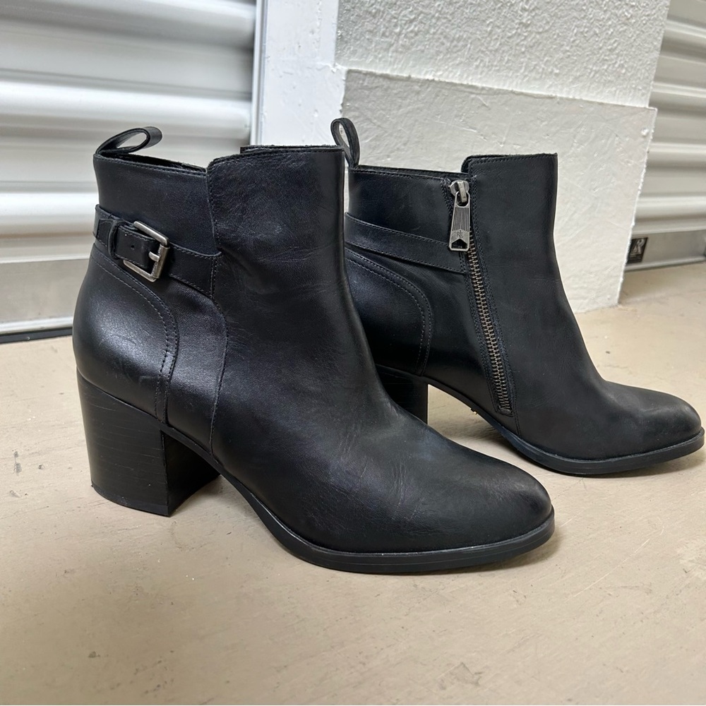 Lauren by Ralph Lauren Black Leather Ankle Boots